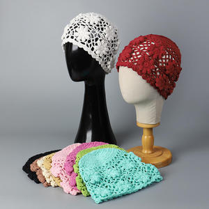 Chapeau en crochet fait main japonais en gros, motif fleur 3D, doux, ajouré, en peluche, respirant, accessoires décontractés - Product Image 1