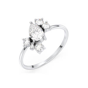 Anillos de Compromiso de Plata de Ley 925 con Moissanita Certificada REYES GRA, Elegante Regalo de Aniversario de Bodas, Joyería Fina para Mujer - Product Image 1