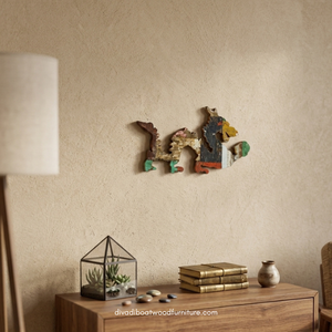 Décorations murales en bois faites à la main, figurines d'animaux en bois de bateau recyclé, artisanat animalier pour la décoration intérieure - Product Image 5