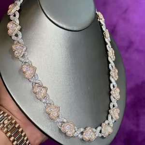 Hip Hop Bling joyería 14MM 20MM Iced Out collar nuevo cobre Zircon Prong cadena de eslabones cubanos fabricante de fábrica precio al por mayor - Product Image 5