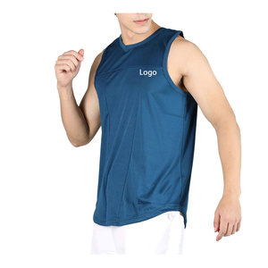 Vente chaude hommes qualité supérieure débardeur personnalisé vêtements de sport Muscle t-shirt respirant séchage rapide sans manches gilet tricoté lavé - Product Image 6