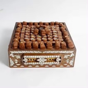 Bandeja de chocolate con Incrustaciones de nácar hechas a mano artísticas con motivos árabes para el Ramadán, exhibición de decoración del hogar real festiva Eid - Product Image 2