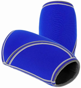 Rodilleras de compresión ajustables de neopreno azul para levantamiento de pesas y sentadillas, el mejor diseño. - Product Image 3