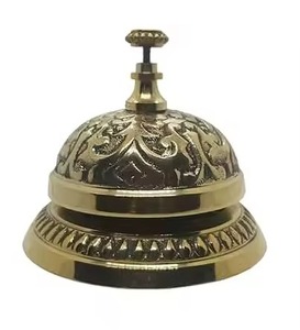 Sonnette de bureau en métal antique en laiton, sonnette de table de bureau, sonnette de comptoir d'hôtel, sonnette de décoration, cadeau - Product Image 6