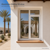 Fenêtre coulissante en alliage d'aluminium HUACAI, design moderne, verre Low-E, isolation thermique, anti-poussière, pour villa et cour, taille personnalisée