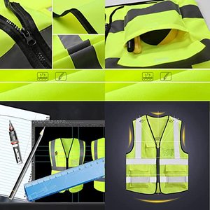 <b>Construction</b> Uniform <b>Work</b> Reflective Clothing High Visibility Reflective Safety Vest <b>Jacket</b> Industrial Security Vest With Logo - Product Image 4