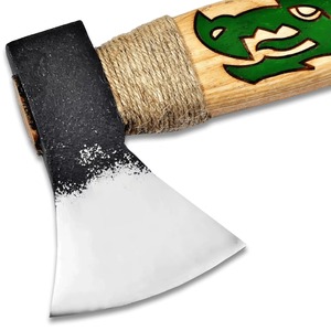 ขวานไวกิ้งเหล็กกล้าคาร์บอนสูงแบบดั้งเดิมที่ได้รับการจัดอันดับสูงสุดซึ่งทำด้วยมือสำหรับงานฝีมือการต่อสู้ทางยุทธวิธีและขวานแคมป์ - Product Image 3