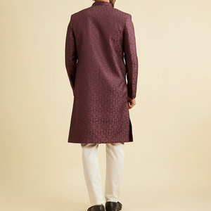 ชุดสูทผ้าไหมเชอร์วานิทำมือคุณภาพสูงสำหรับผู้ชายชุดสูทแบบมีปกกระดุมสำหรับงานแต่งงานงานปาร์ตี้ชาติพันธุ์2025หรูทำด้วยมือคุณภาพสูง - Product Image 4