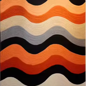 พรมปูพื้นขนสัตว์แบบทอมือสไตล์ร่วมสมัยทรงสี่เหลี่ยมผืนผ้าสูงลายคลื่นสไตล์แอบสแตรกสำหรับบ้านสำนักงานห้องนั่งเล่น - Product Image 1