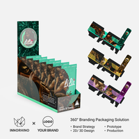 Présentoir de comptoir portable personnalisé en carton ondulé, étanche, en matériaux recyclés, avec logo métallique mat, détachable
