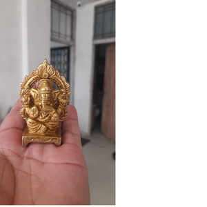 Idoles de ganesh en laiton sur mesure en taille 3 pouces idéales pour les cadeaux et les promotions adaptées aux temples de la maison - Product Image 2