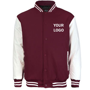 Chaquetas universitarias de talla grande para hombre, chaqueta universitaria de Letterman lisa con logotipo personalizado, chaqueta universitaria de Invierno en Blanco al por mayor de talla XS - Product Image 2