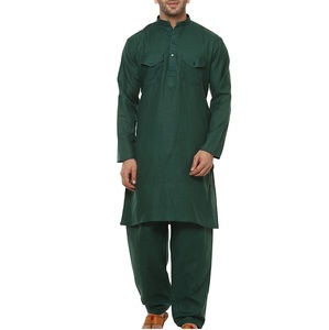Nuevo Conjunto de Dos Piezas de Traje Shalwar Kameez Personalizado Color Granate Liso 2025 para Caballeros, 100% Algodón, Transpirable, Étnico, Reversible - Product Image 3