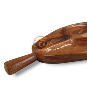 Bandeja de madera en forma de hoja hecha a mano probablemente hecha de madera de Sheesham - Product Image 4