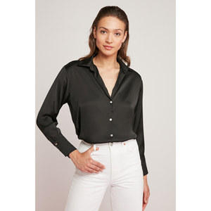 Chemise sans poches en tissu satiné pour femme ETHIQUET Yvonne, coupe classique - Product Image 2
