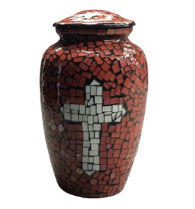Urnas de cremación humana para adultos de Santa Cruz, mosaico decorativo de Metal confiable, Memorial funerario para mascotas y bebés, urna para cenizas - Product Image 2