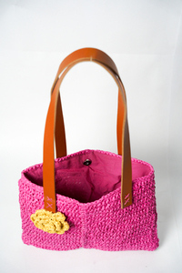 Bolso Tote de Rafia Tejida a Crochet Estilo Vintage con Decoración de Flores Amarillas, Correas de Cuero, Bohemio, Ecológico, de Viaje, para Mujer - Product Image 3