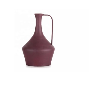 Latest Design Modern Decorative Textured Metal Vase with Handle Modern Metal Table Vase Elegant Tabletop Home Living Room Decor - Product Image 2