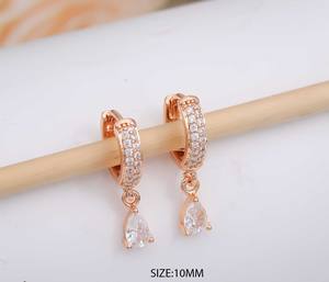 Impresionantes Pendientes de Aro Chapados en Oro Rosa Clásico, Joyería para Mujer, Accesorio Diario, Bodas, Festivales, Celebraciones, Regalos - Product Image 1