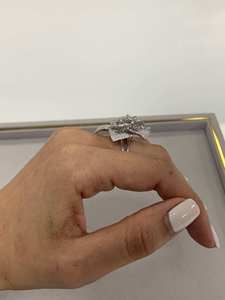 3.00กะรัต F-VS1ตัดรอบแล็บปลูกแหวนเพชรปูชุดทำจากทองขาวขนาด14K ได้รับการรับรองการหมั้นหมาย - Product Image 4