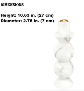 Solid White <b>Marble</b> & Metal Inside Premium <b>Candle</b> Light <b>Holder</b> Decorative Candlestick Stand Newly Design Hot Arrival Trending - Product Image 5