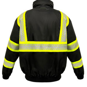 Veste d'hiver détachable et réfléchissante Protection contre la pluie Vêtements de travail de sécurité Veste imperméable haute visibilité avec plusieurs poches - Product Image 3