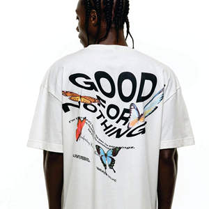 เสื้อยืดผ้าฝ้ายขนาดใหญ่ออกแบบโลโก้ได้ตามต้องการ-280G, DTG, การเย็บปักถักร้อย, การพิมพ์สกรีนผ้าไหมเสื้อยืดไหล่ตกสำหรับผู้ชาย - Product Image 6