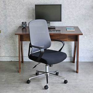 Ensemble de bureau contemporain en bois d'acacia et chaise pivotante ergonomique en maille (CB68204) - Product Image 2