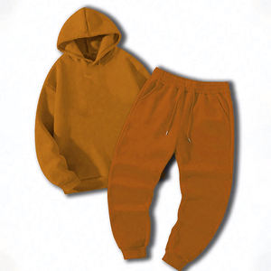 Ensemble survêtement pour homme avec sweat à capuche zippé et pantalon de survêtement à jambe évasée, effet délavé, logo personnalisé, 100% coton, poids lourd, imprimé en relief, pour l'hiver - Product Image 6