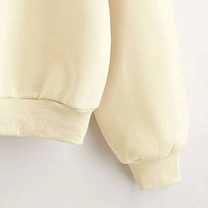 เสื้อสเวตเชิ้ตคอกลมผ้าฝ้ายสำหรับผู้หญิง ปักโลโก้ตามสั่ง ทรงหลวมไหล่ตก สไตล์โอเวอร์ไซส์ สำหรับฤดูหนาว แบบมีลายพิมพ์ - Product Image 4