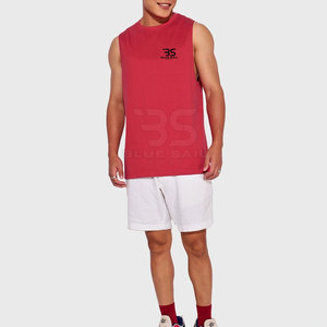 Vente en gros Débardeur décontracté en polyester sans manches respirant à séchage rapide pour hommes, vêtements d'entraînement pour la course d'été - Product Image 3