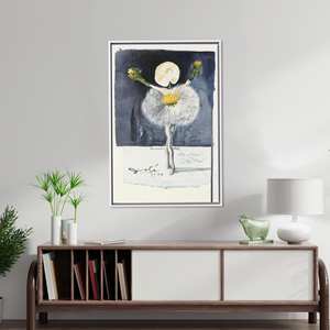 Elegant Salvador Dali Canvas <b>Print</b>, Surreal Artwork, <b>Large</b> Home Decor,White <b>Framed</b> - Product Image 1