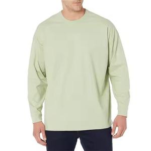 T-shirt décontracté à manches longues pour homme 2025, col rond, coupe classique, respirant, jersey 100% coton, 260 grammes, uni, automne-hiver, vêtements de sport - Product Image 1