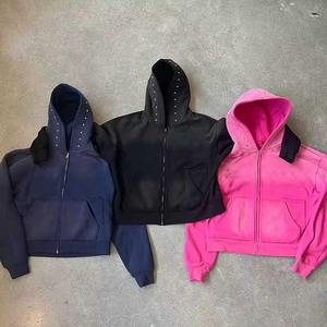 Full <b>Zip</b> Us Thermal Heavyweight Men Zipper Hoodie French Terry Blank <b>Zip</b> <b>up</b> <b>Jacket</b> Casual Oversize Male Hoodies Sweatshirts - Product Image 3