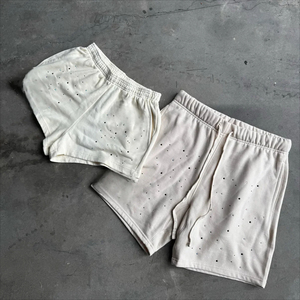 Shorts de sport homme en polyester/coton respirants à séchage rapide, couleur unie, avec cordon de serrage, style streetwear, pour l'été, le basketball et le cyclisme, grande taille - Product Image 4