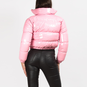 Women's Black Sheep Skin Puffer Jacket Stand Collar Zipper Closure Thick and Breathable Bubble Crop Plus Size <b>Jumpsuit</b> - Product Image 4