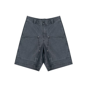 Short de haute qualité 100% coton Baggy Shorts d'extérieur avec braguette à glissière Logo personnalisé décoration de poche Stone Wash Cargo Shorts - Product Image 6