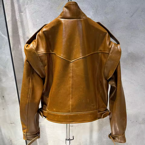 Veste en cuir d'agneau véritable de haute qualité, respirante, OEM, manches longues, hiver, cuir souple - Product Image 2