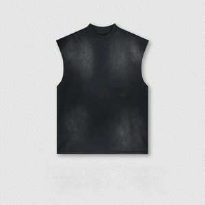 Vêtement personnalisé OEM débardeur sans manches en coton délavé à l'acide débardeur pour hommes débardeur débardeur surdimensionné à impression personnalisée et unie - Product Image 3