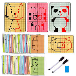30 Dibujos de Cuadrículas Simétricas para Niños, Tarjetas Cognitivas para Mejorar la Percepción Visual y la Conciencia Espacial - Product Image 4
