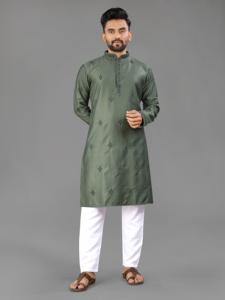 Atractivo algodón suave con cuentas trabajo hombre Kurta pijama venta al por mayor fábrica fabricante y proveedor de Surat - Product Image 6