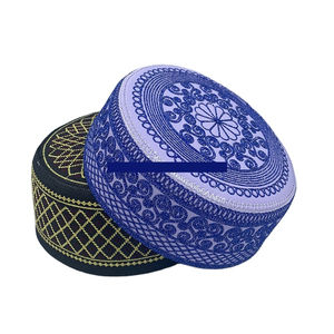 หมวกมุสลิมใส่ได้ทั้งชายและหญิงหมวกแก๊ปปักลายบล็อกสีทึบ100% ล้วนสำหรับทุกฤดูกาลปรับแต่งได้คุณภาพสูง - Product Image 2