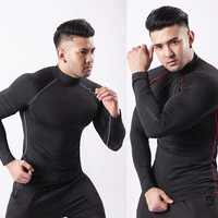 Ensemble de survêtement respirant pour homme, sous-vêtement thermique de compression à manches longues pour le sport, la course, la gym et l'entraînement