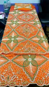 Bordado de tela de envoltura de George indio hecho a mano de alta calidad para niñas, fabricación de vestidos de fiesta y boda con técnicas tejidas - Product Image 2