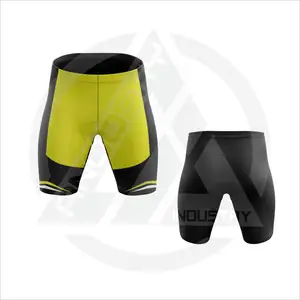 Celana pendek bersepeda dengan 2 kantong samping bantalan Gel 4D 4 cara peregangan antiselip silikon menyesuaikan Logo sesuai permintaan layanan OEM
