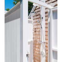 CSauna CS-OSCR-041 Kit de Douche Extérieure Traditionnel Blanc en PVC Étanche avec Fixation Standard pour Maison
