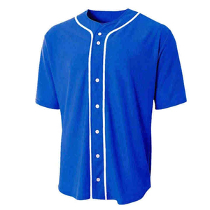 Customized Plain Baseball Jersey Full Button Open Match Shirt Polyester Team Game Uniform Casual Activewear <b>Hi</b> - Product Image 6