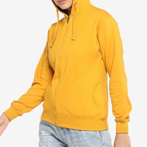 Sudadera con Capucha y Cremallera para Mujer, 100% Algodón, Estilo Urbano, Tejida, Otoñal, Transpirable, Ecológica, con Logotipo Personalizado - Product Image 3