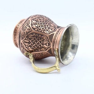 Tasse à gobelet en cuivre fait à la main Moscow Mule finition brillante avec poignées confortables pour la fête boire de la bière vente sur les tasses à boire - Product Image 3