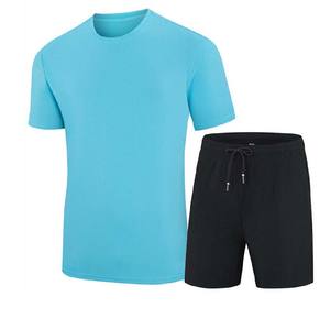 2025 Wholesale Custom Summer New Arrival Polyester Cotton Jogging Sportswear Tracksuit And Shorts 2 Piece <b>Men</b> T Shirts Sets - Product Image 6